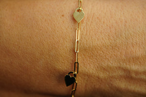 14k Pendant Hearts Bracelet