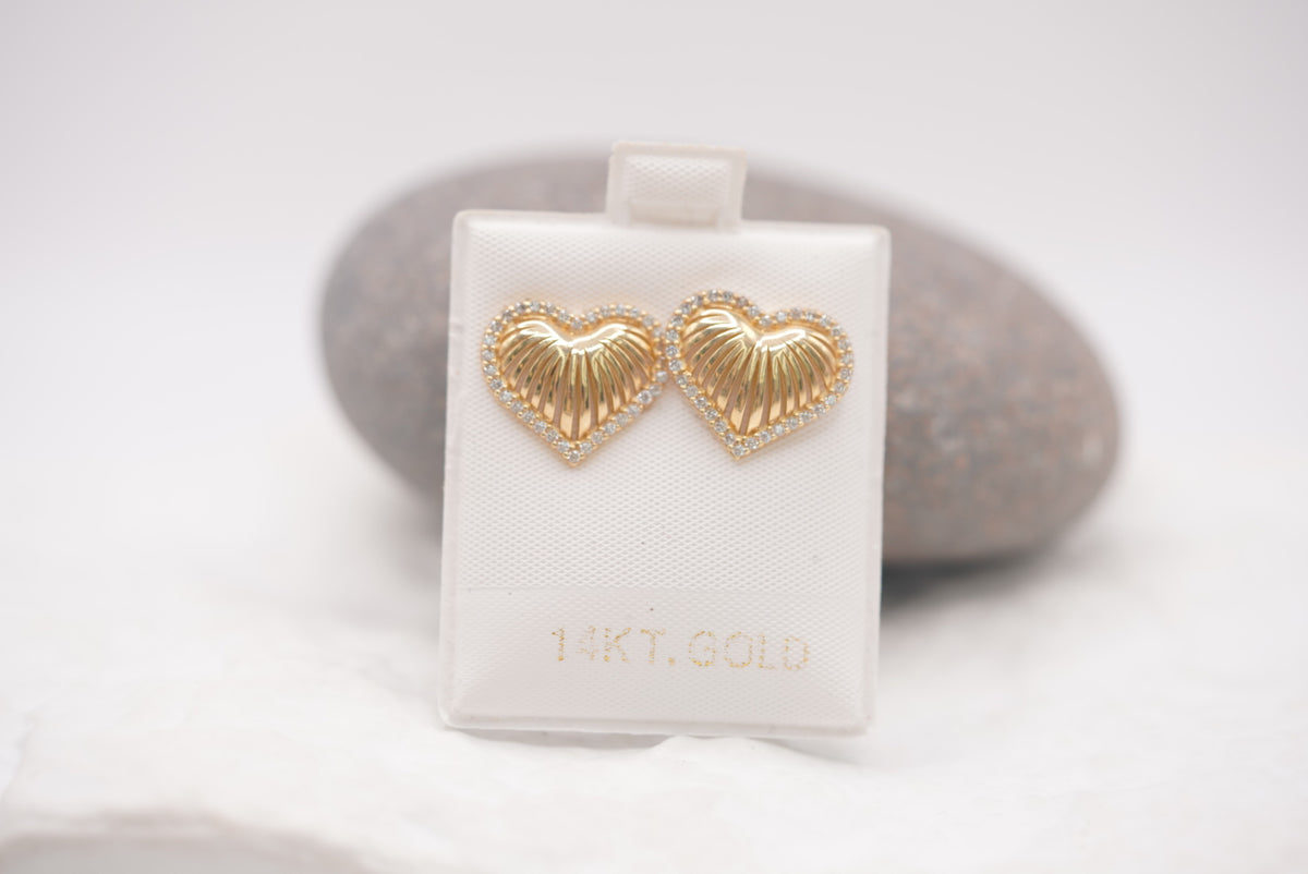 14k Earrings - Bold Hearts
