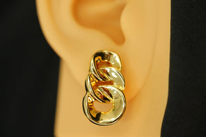 14k Three Circles Clip Earrings