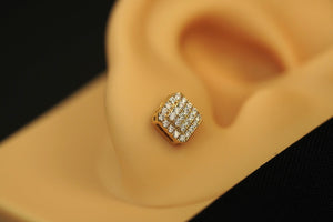 10k Moisanite Square Earrings