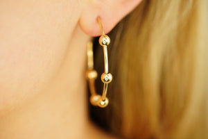 14k Balls Hoops