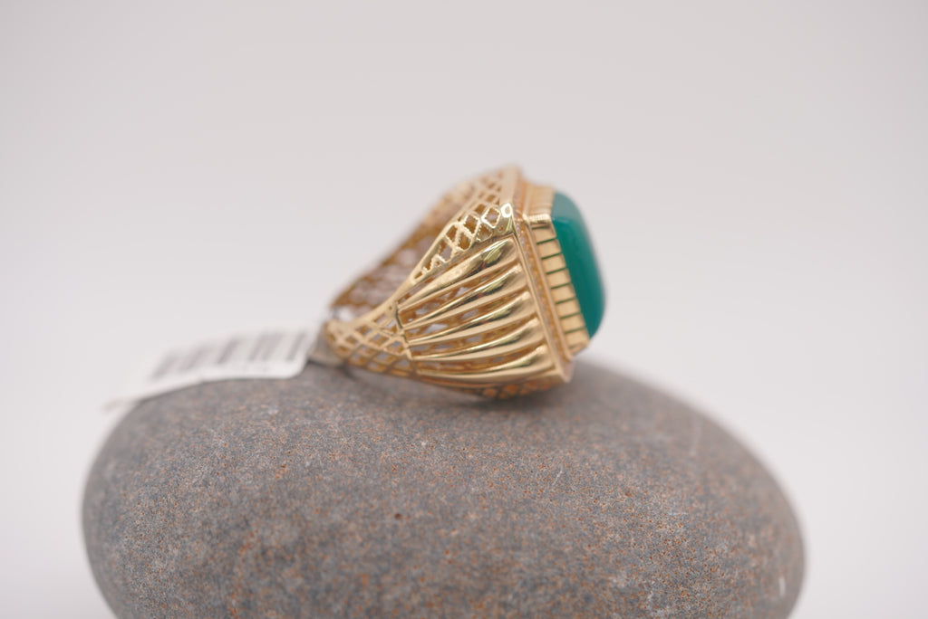 10k Women’s Ring - Green Emblem