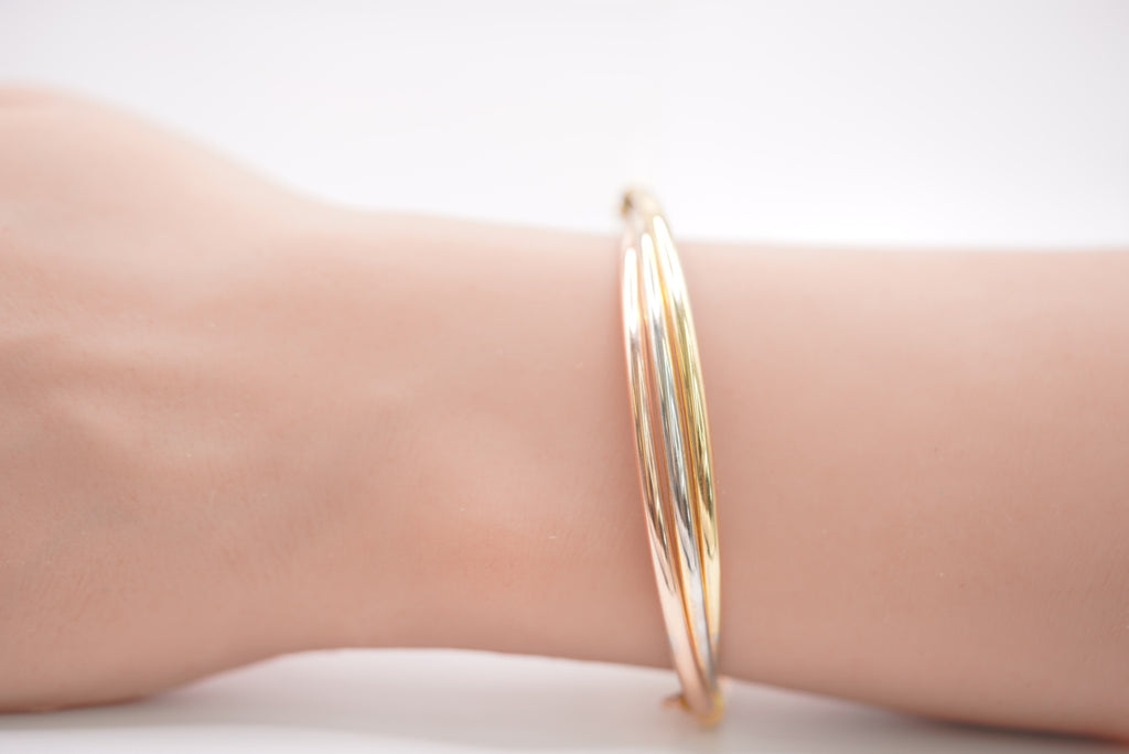 14k Tri Color Bracelet - Delicate Beauty