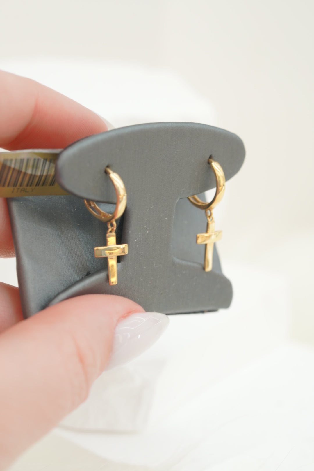 14k Hoops - Tiny Cross