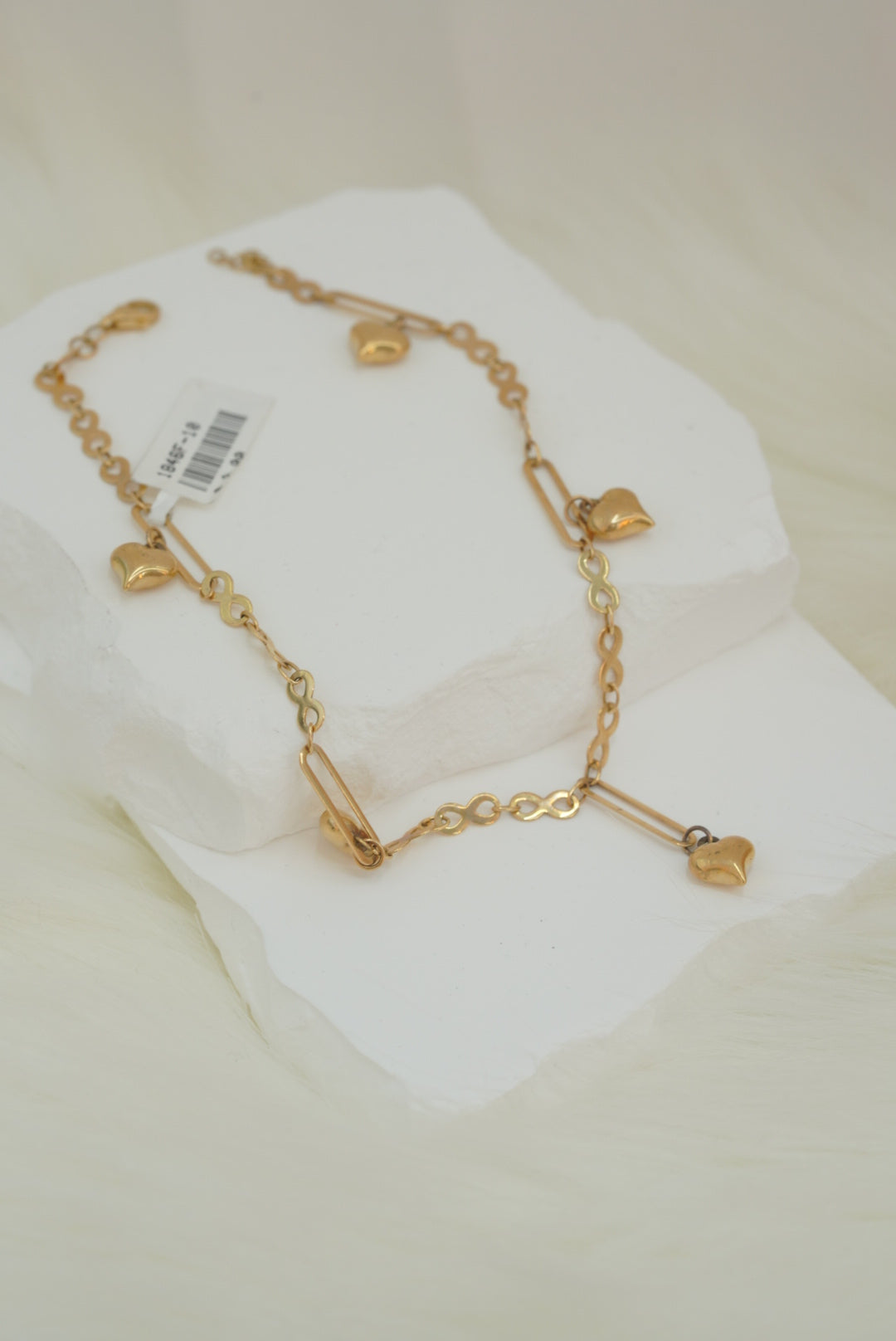 14k Anklet - Lovely Hearts