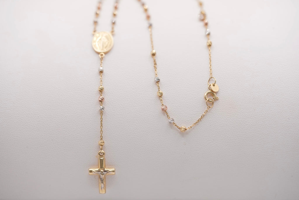 14k Women’s Rosary - Faith in Gold