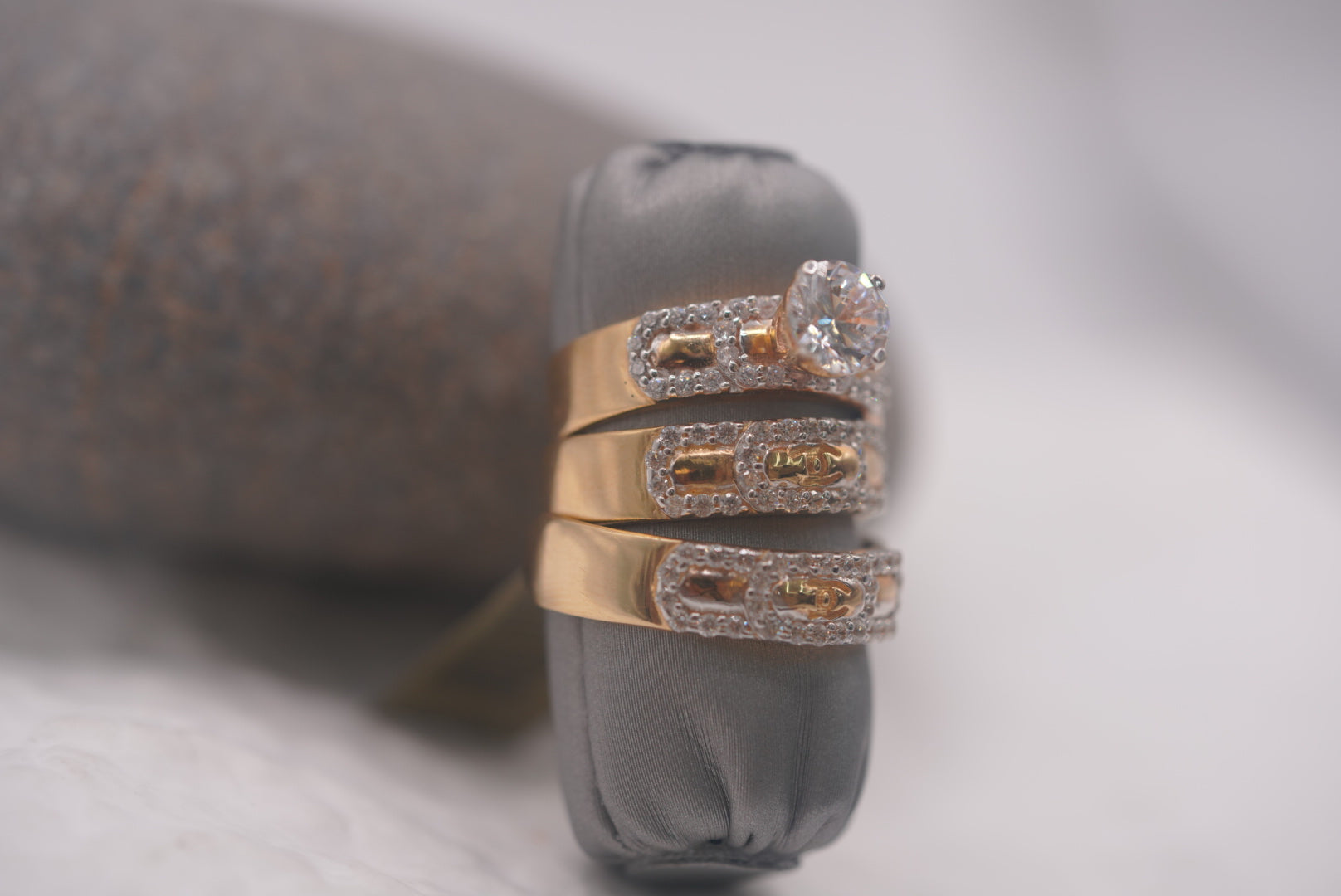 14k Matrimony Rings - Amor Vincit