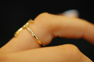 14k Moon Crystal Star Ring