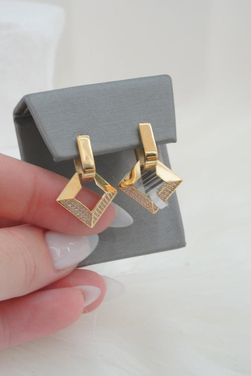 10k Earrings - Square Hoop