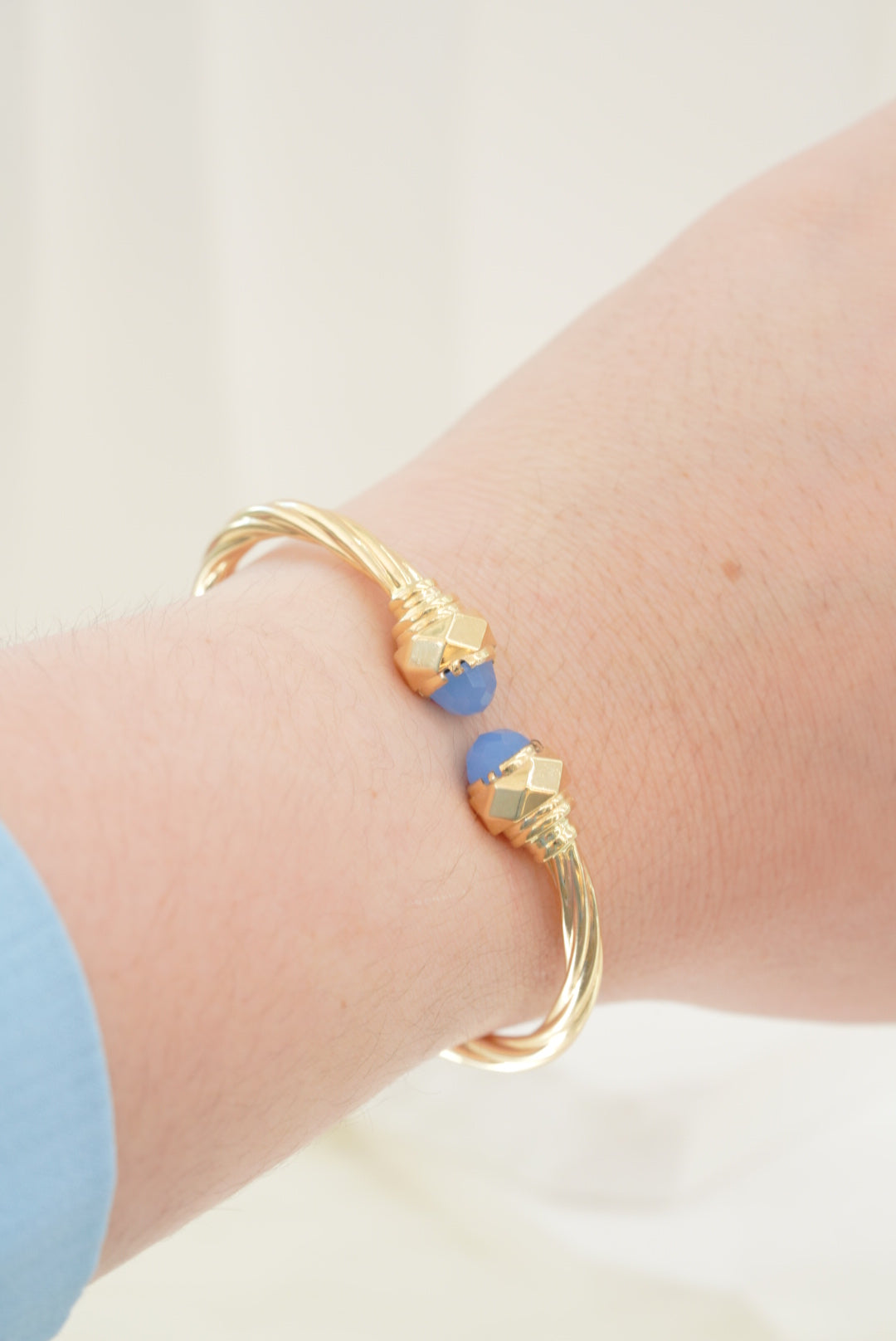 14k Bangle - Blue Stones