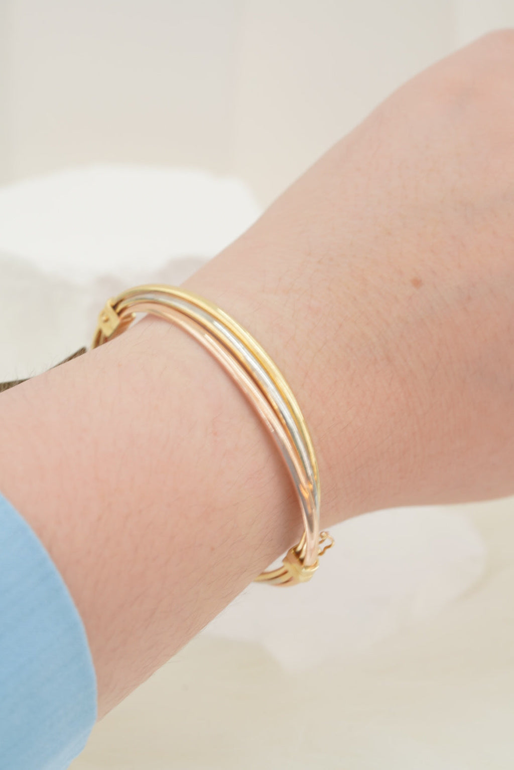 14k Bangle - Tri Color