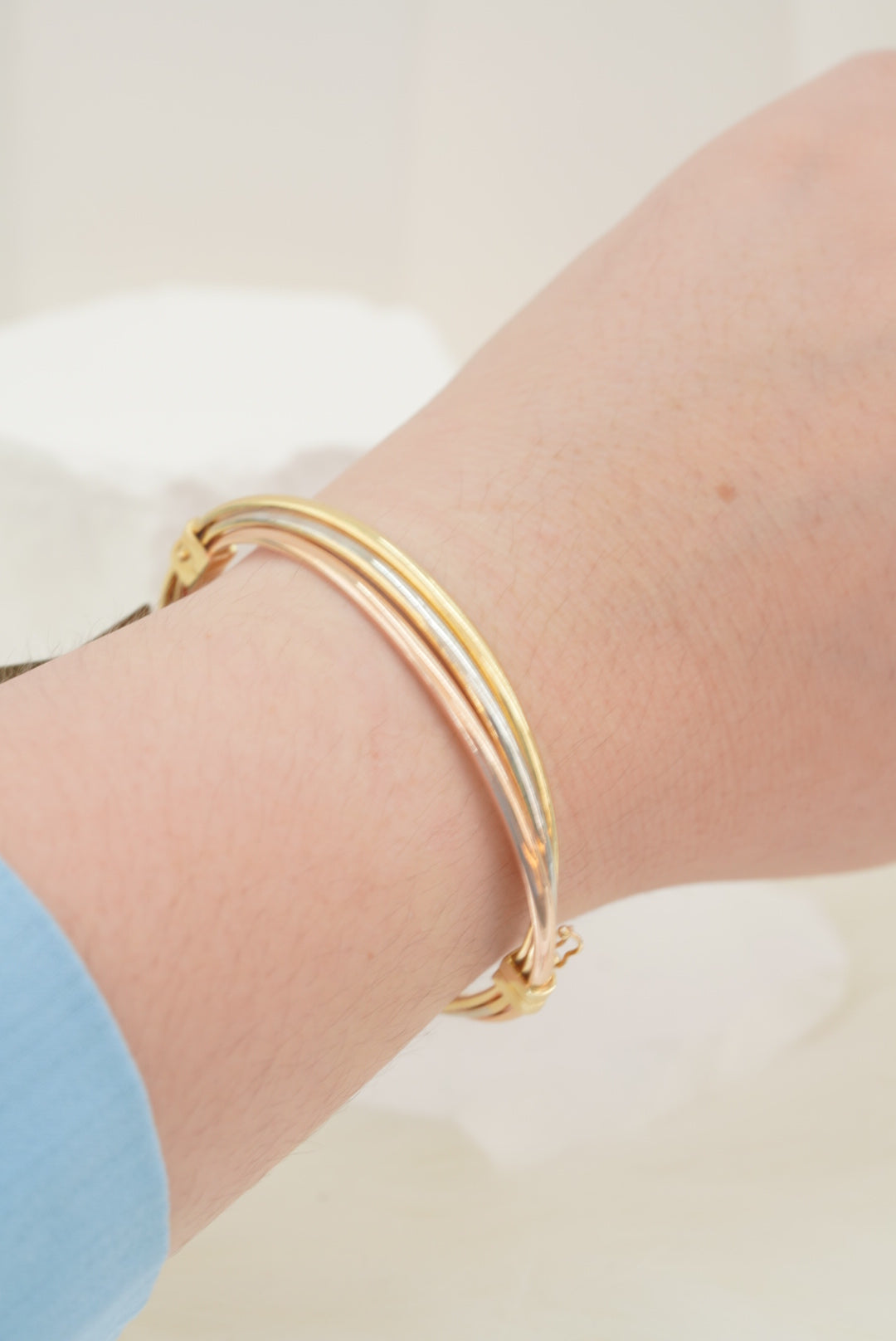 14k Bangle - Tri Color