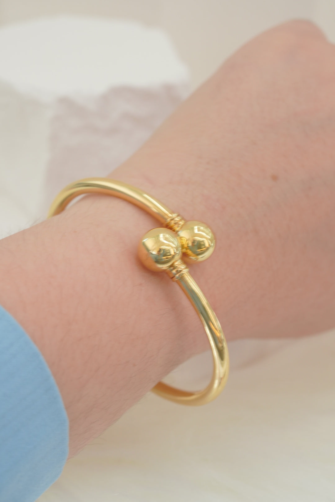 14k Bangle - Two Dots