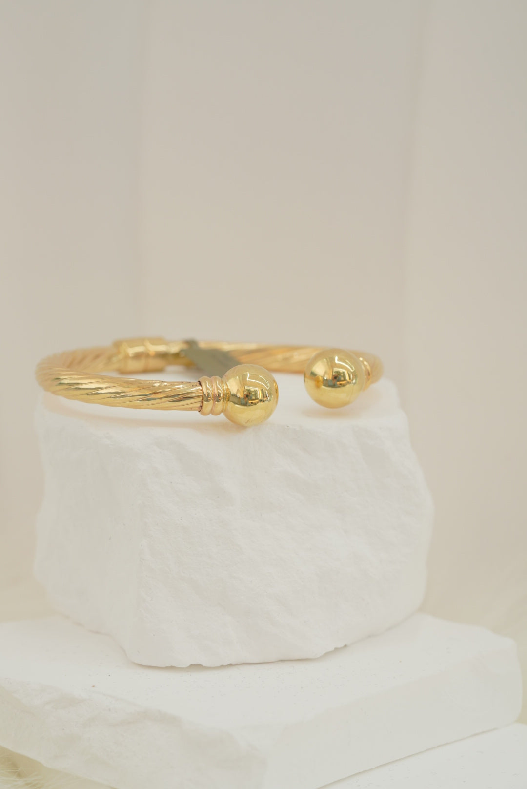 14k Bangle - Two Balls