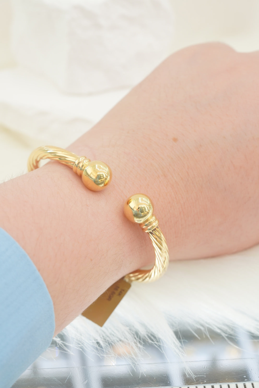14k Bangle - Two Balls