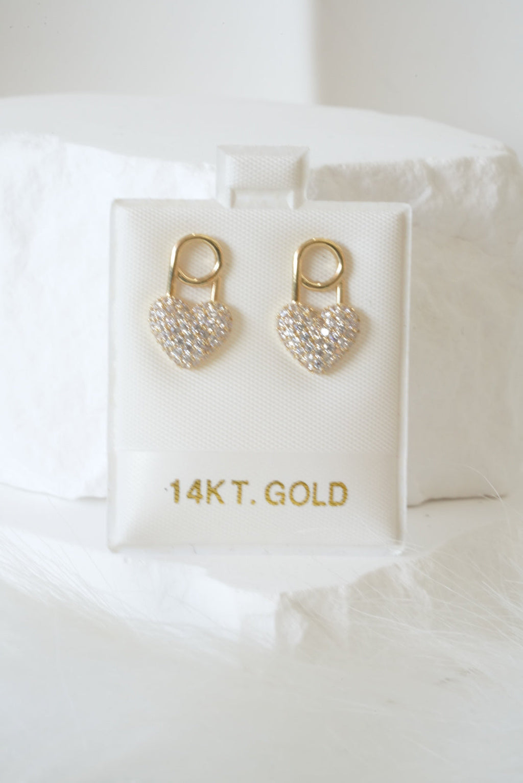14k Earrings - Lock in Love