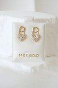 14k Earrings - Lock in Love