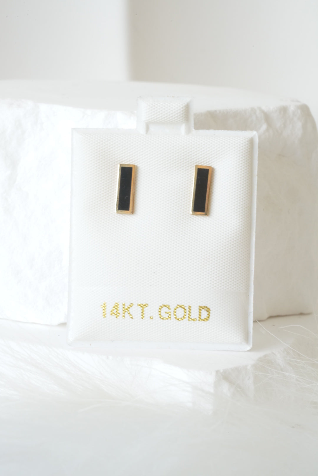 14k Earrings - Long Black