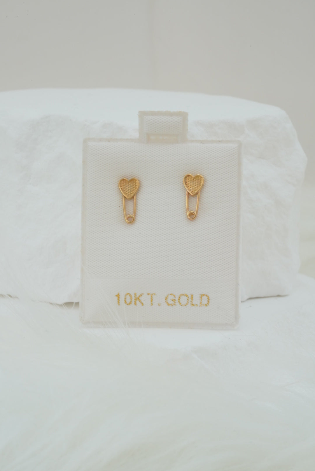 10k Earrings - Heart Clip