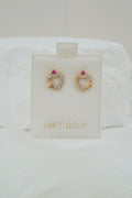 10k Earrings - Princess Hearts