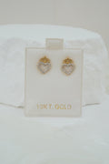 10k Earrings - Crowned Hearts