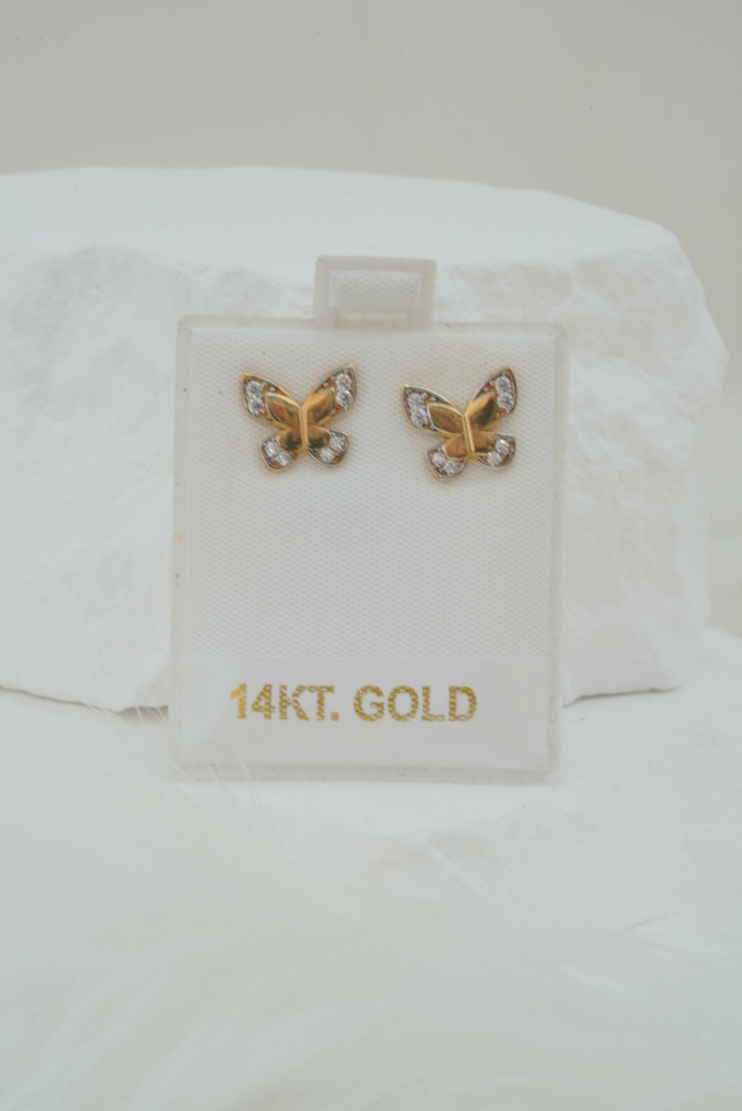14k Earrings - Shiny Butterfly
