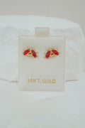 10k Earrings - Flying Ladybug