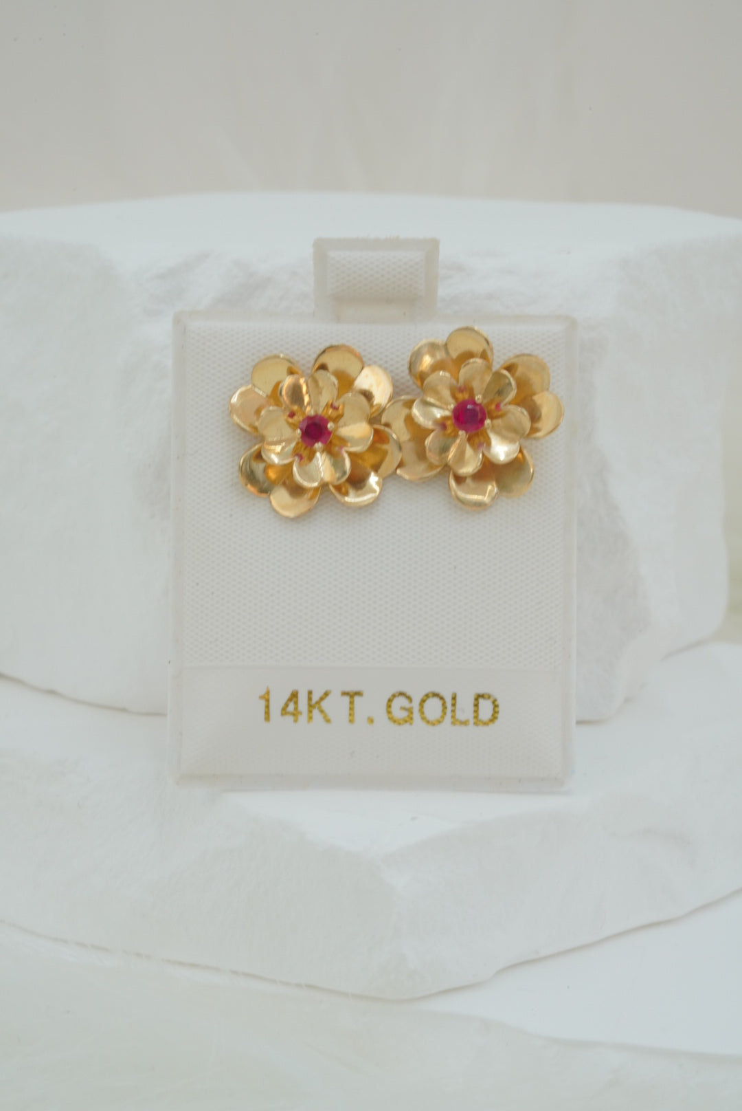 14k Earrings - Bold Flower
