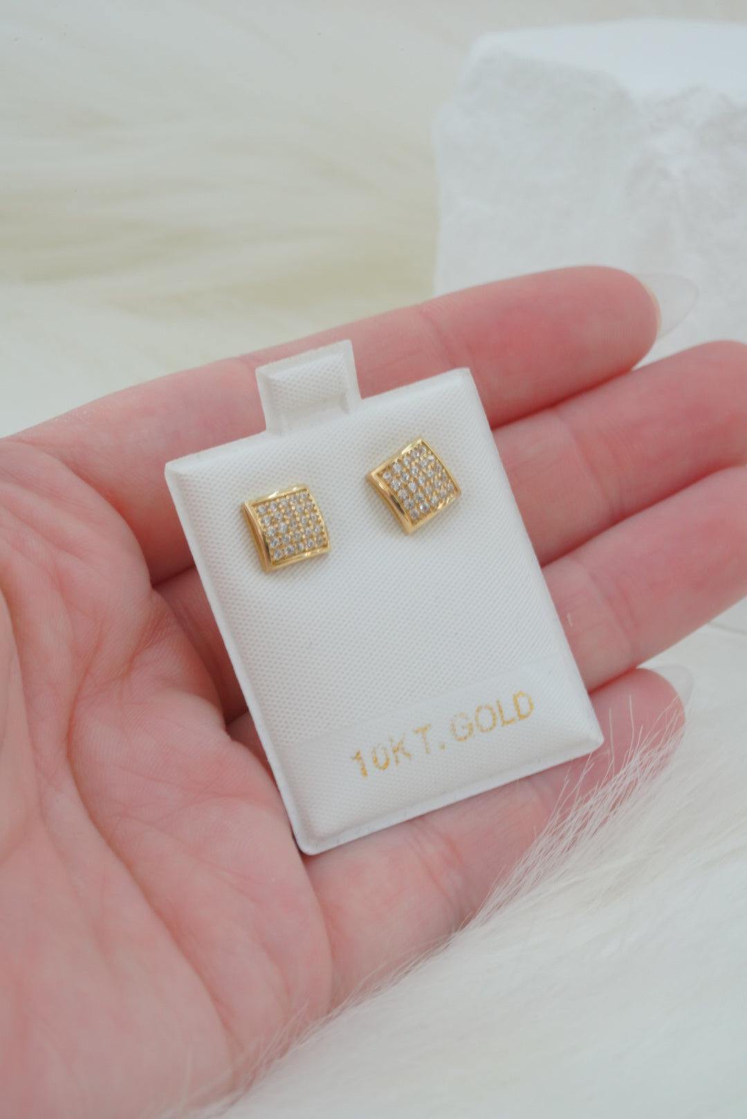 10k Earrings - Plain Square