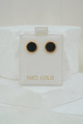14k Earrings - Black Circles