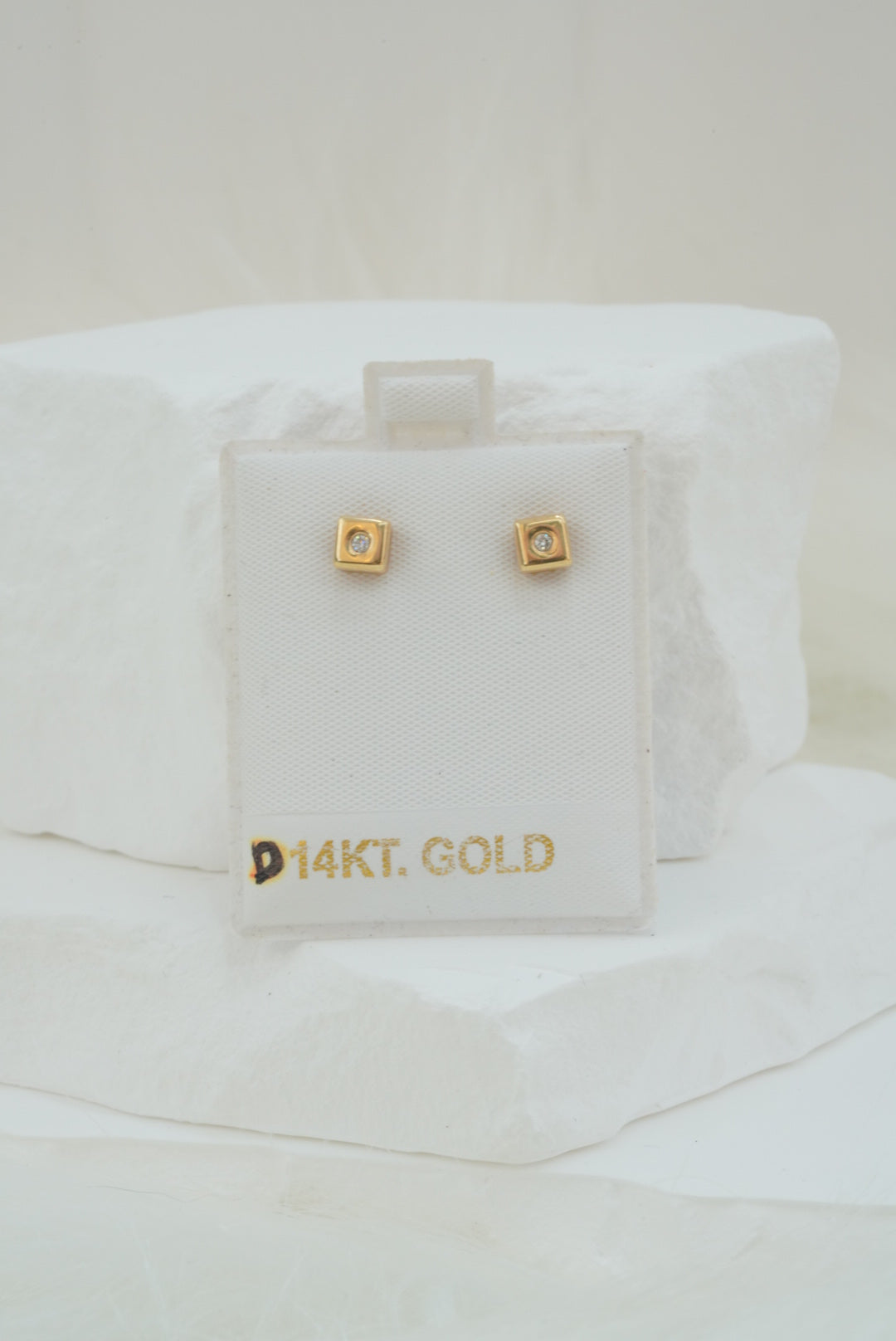 14k Earrings - Diamond Squares