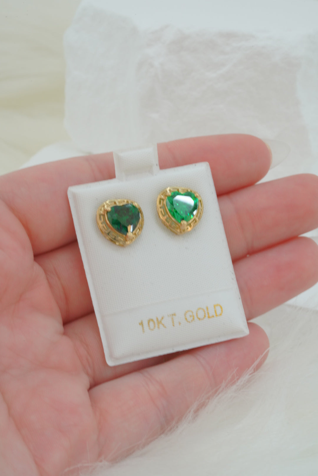 10k Earrings - Colorful Hearts