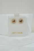 14k Earrings - Circled Hearts