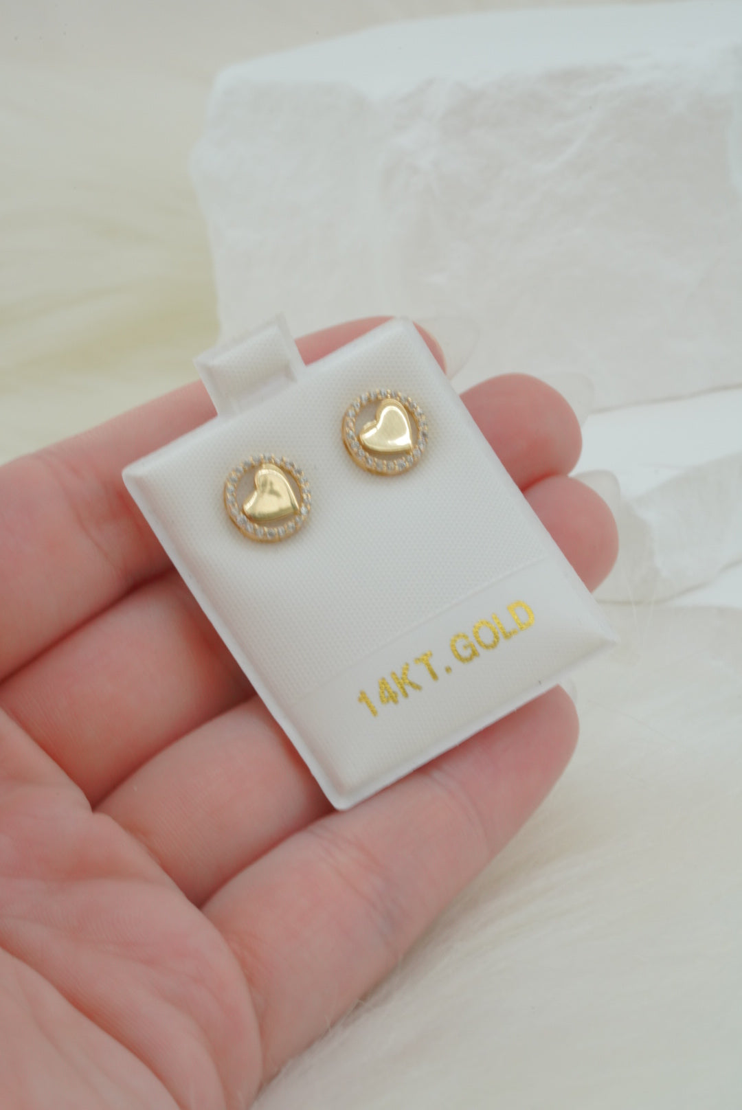 14k Earrings - Circled Hearts