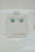 14k Earrings - Blue Hearts