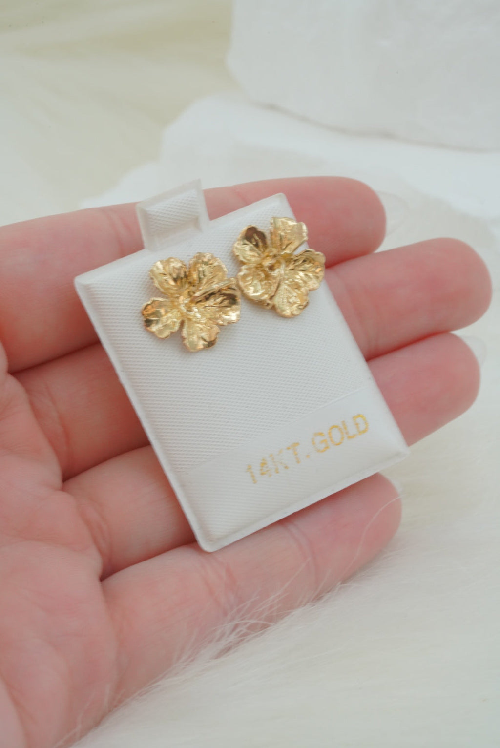 14k Earrings - Open Flower