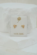 14k Baby Earrings - Tiny Bees
