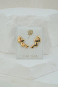 14k Baby Earrings - Heart Rows