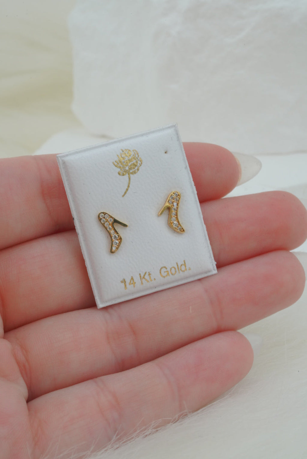 14k Baby Earrings - Heels