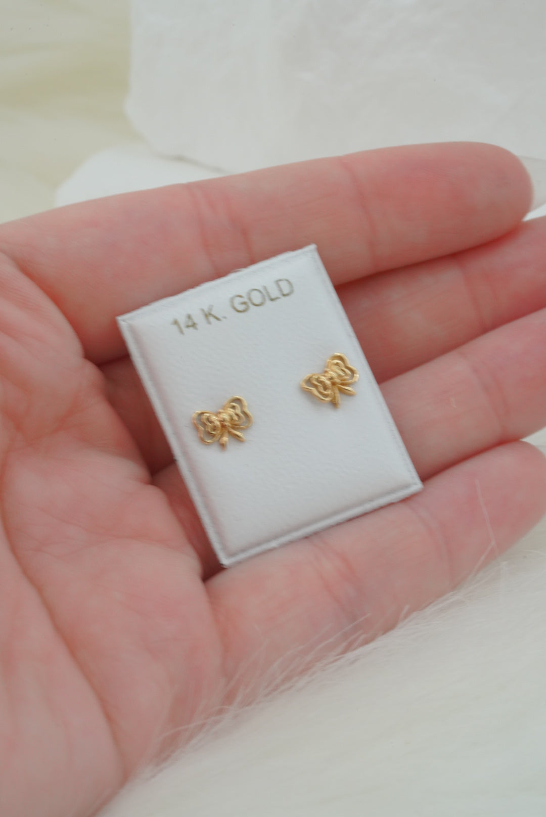 14k Baby Earrings - Bows