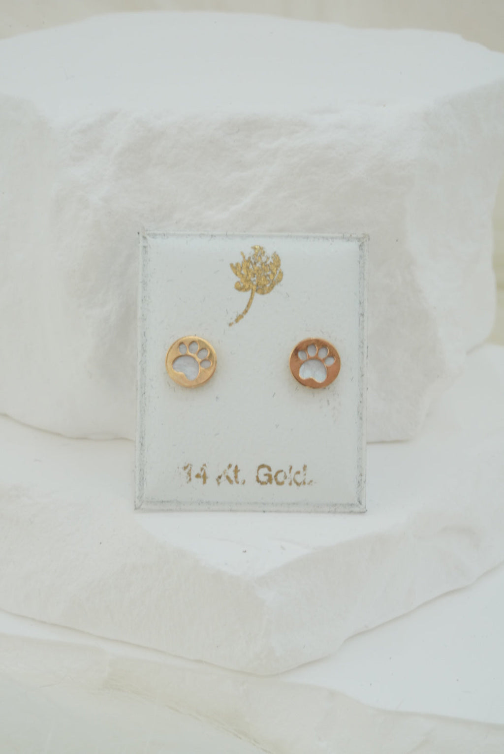 14k Baby Earrings - Dog Paws