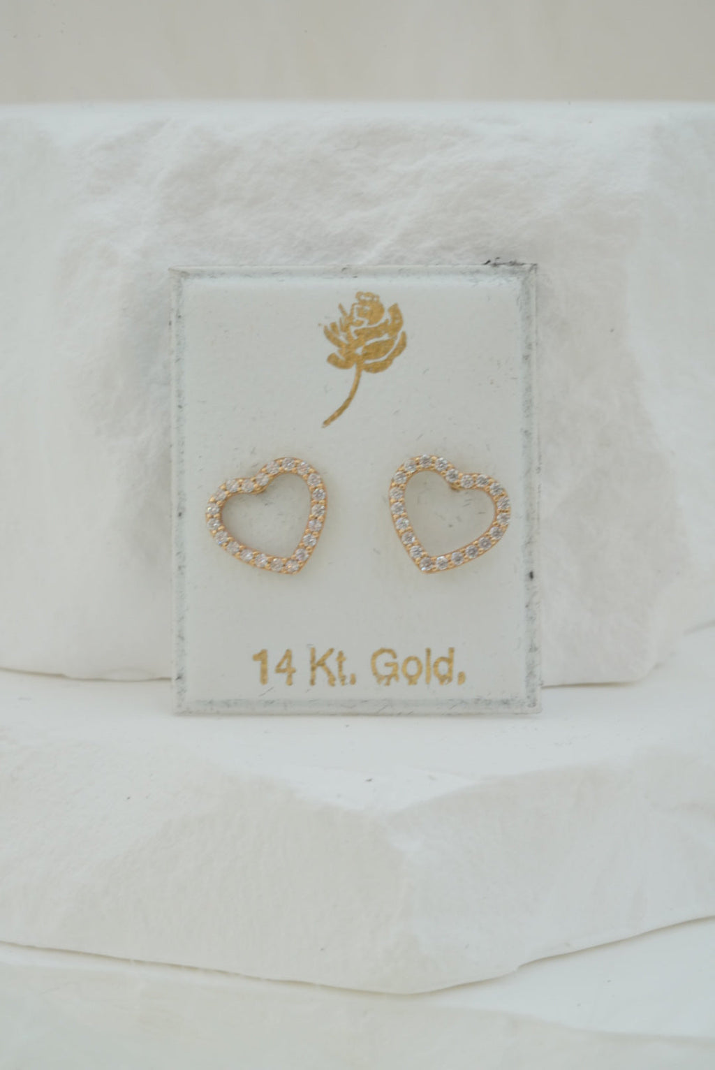 14k Baby Earrings - Shiny Heart