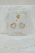 14k Baby Earrings - Shiny Heart