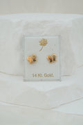 14k Earrings - Puffed Butterflies