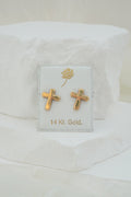14k Earrings - Classic Cross