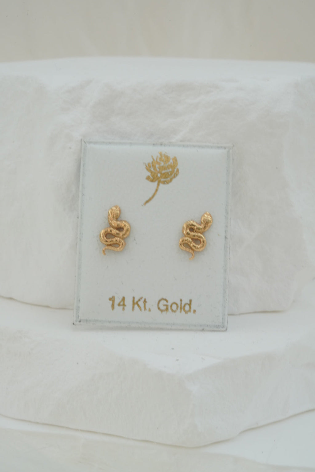 14k Baby Earrings - Tiny Snakes