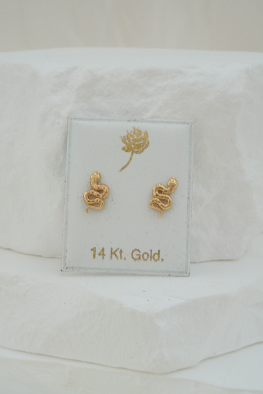14k Baby Earrings - Tiny Snakes