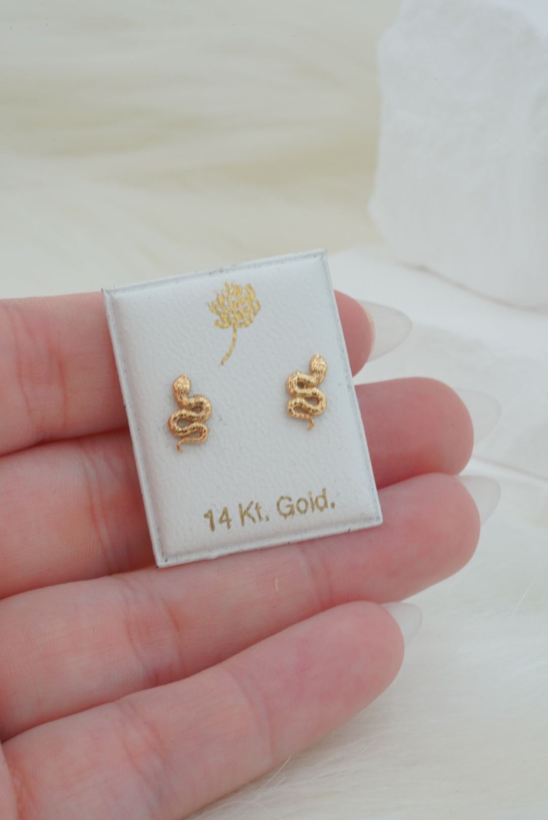 14k Baby Earrings - Tiny Snakes