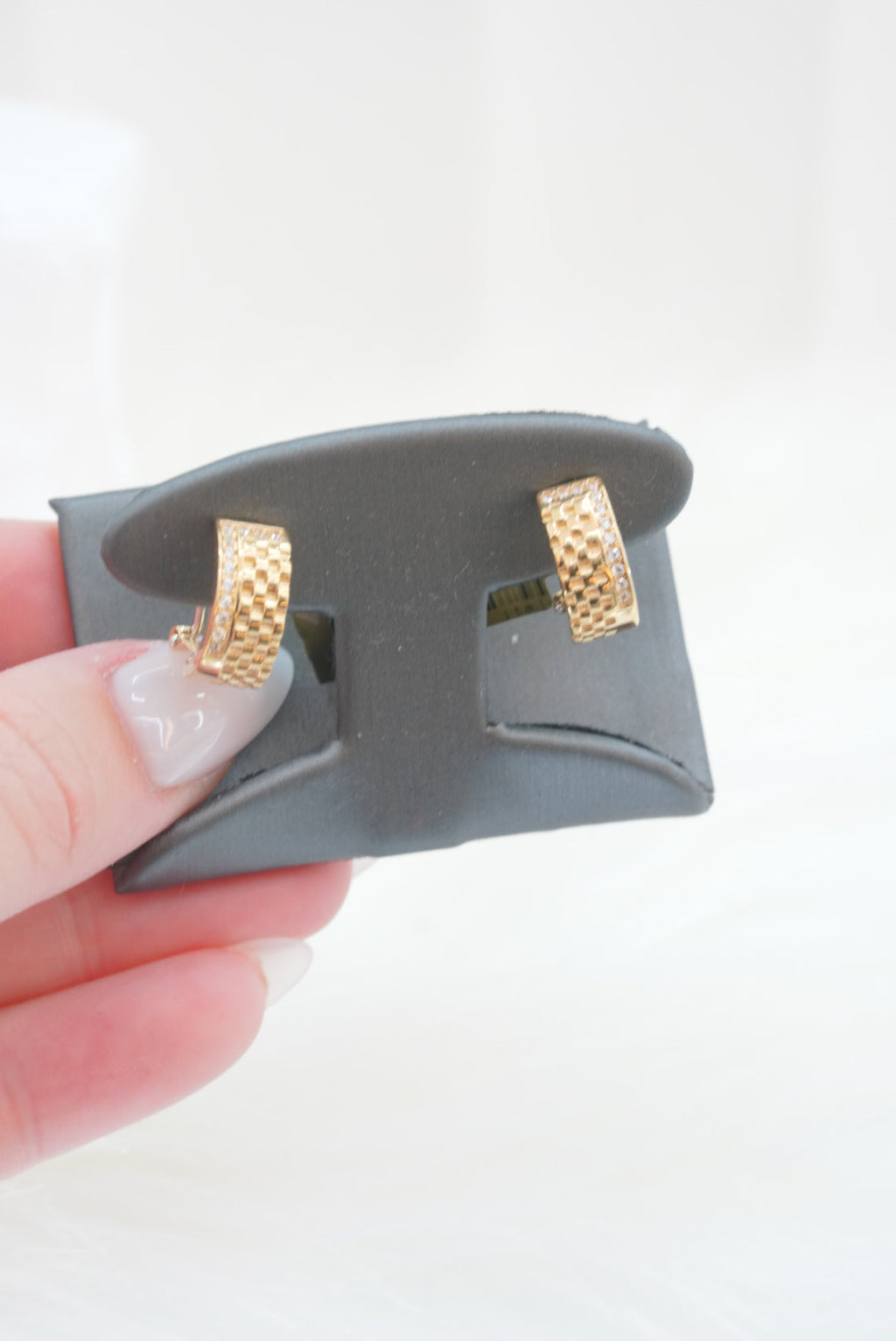 14k Earrings - Crystal Textured