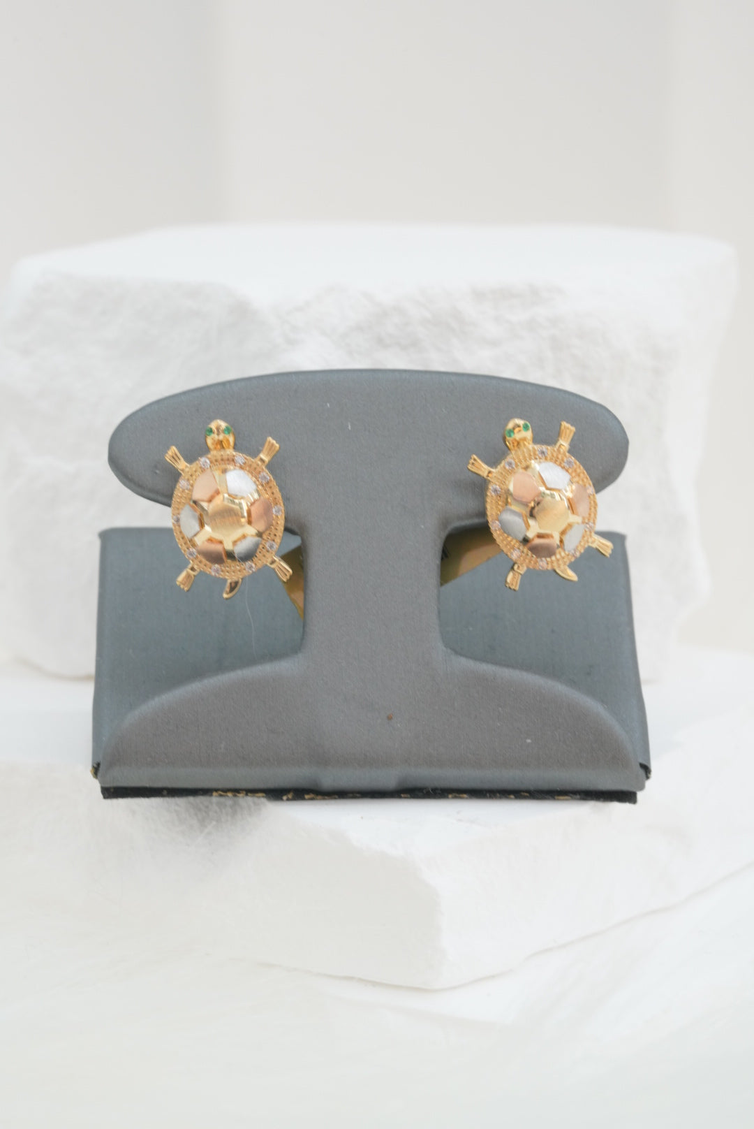 14k Earrings - Tri Color Turtles